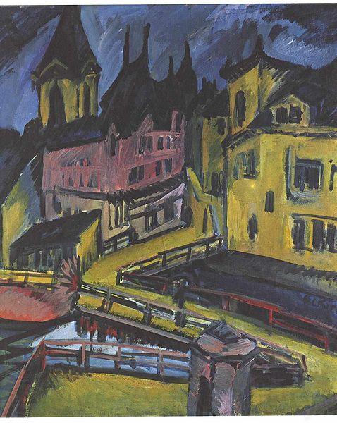 Ernst Ludwig Kirchner Pfortensteg in Chemnitz Norge oil painting art